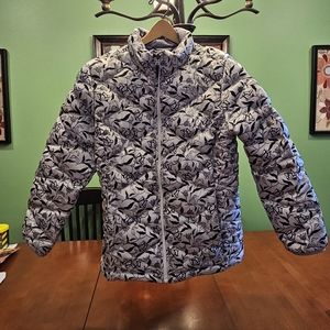 The North Face girls XL 550 black and white floral winter puffer jacket